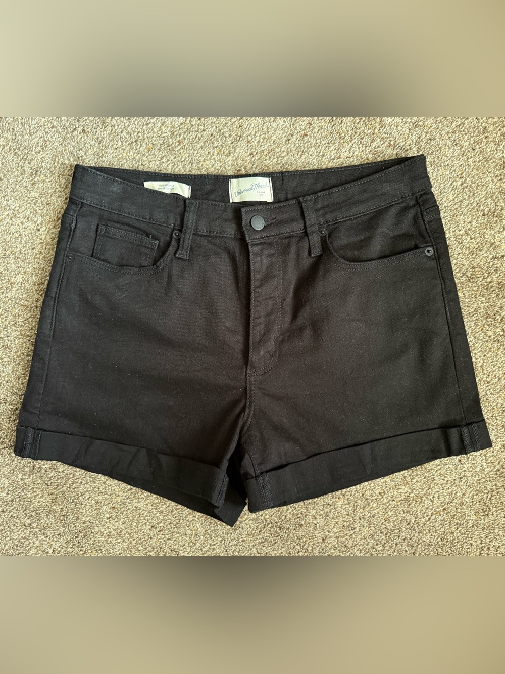 Universal Thread Black Women's Denim Roll Cuff Shorts
